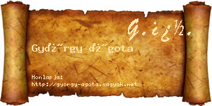György Ágota névjegykártya